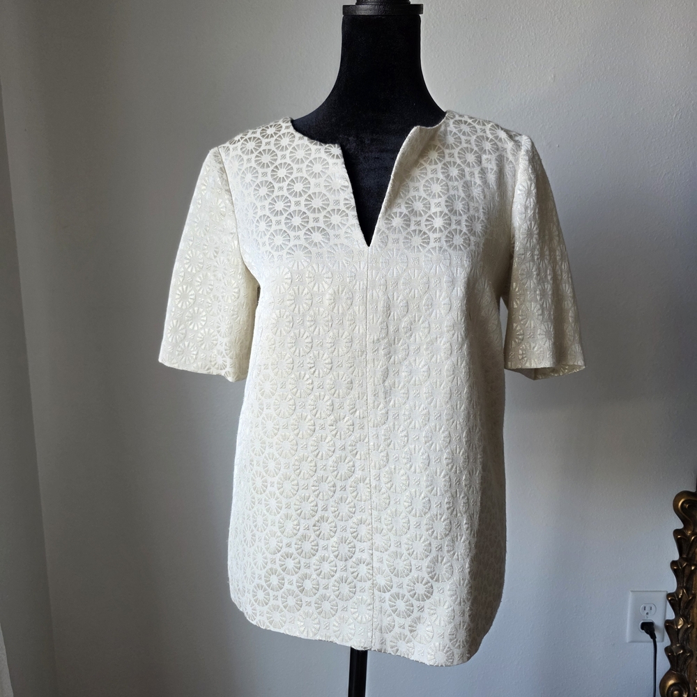 Tibi Gold Cream Blouse 0